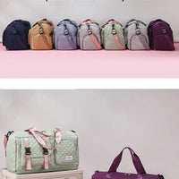 Durable Nylon Travel Duffle Bag, Portable Sports Gym Bag for Overnight Trips Shoulder Duffel Training Bag, Spacious Argyle