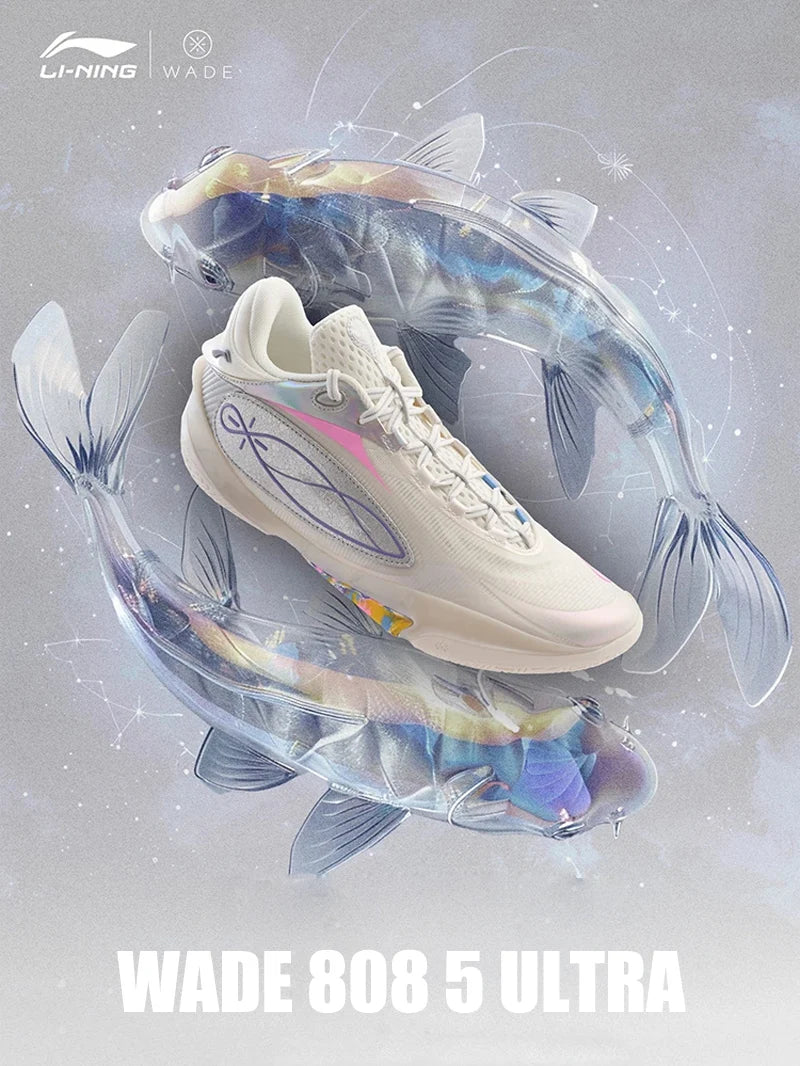 Li-Ning Men's WADE 808 5 ULTRA Professional Basketball Shoes SUPER BOOM Cushioning Wearable LiNing Sneakers Sport Shoes ABAV015