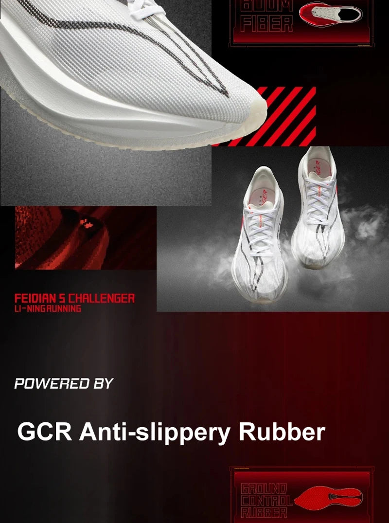 Li-Ning Men's FEIDIAN 5 CHALLENGER Racing Running Shoes SUPER BOOM Cushion CARBON-FIBER PLATE LiNing Competitive Sneaker ARMV001