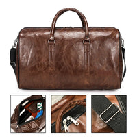 Unisex Large Capacity Waterproof Luggage Bag Portable Sport Weekend Bags Business Duffle Bag Soft Leather Travel Bag Suitcase