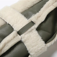 Weird Puss Furry Patchwork Women Crop Jacket Hipster Full Sleeve Open Stitch Hipster Streetwear Warm Outwear Basic Wild Coat