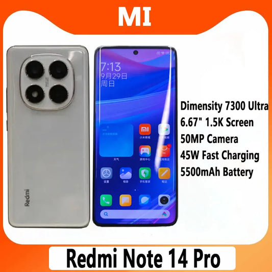 Original Xiaomi Redmi Note 14 Pro 5G MTK Dimensity 7300 Ultra 50MP OIS Camera 5500mAh 6.67" 120Hz Display Smartphone CN Version