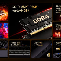 Firebat Laptop AT15 15.6 Inch Intel N150 DDR4 16GB RAM 512GB 1TB SSD 1920*1080 Windows 11 Notebook Backlit Integrated Numpad