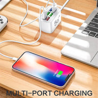 6 USB Charger Power Strip Universal Fast Charging EU/US Plug Phone Charger Adapter Electric Socket Extension Cable Table Socket