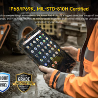 5G Rugged Tablet Ulefone Armor Pad 4 Ultra IP68/IP69K LED Light 11800mAh Battery,fast charging 16GB+256GB 50MP