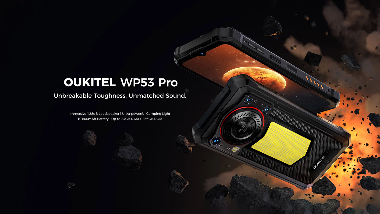 【NEW】OUKITEL WP53 PRO Rugged Phone, 24GB+256GB 11000mAh Android 15 6.52" NFC 50MP Cell Phone