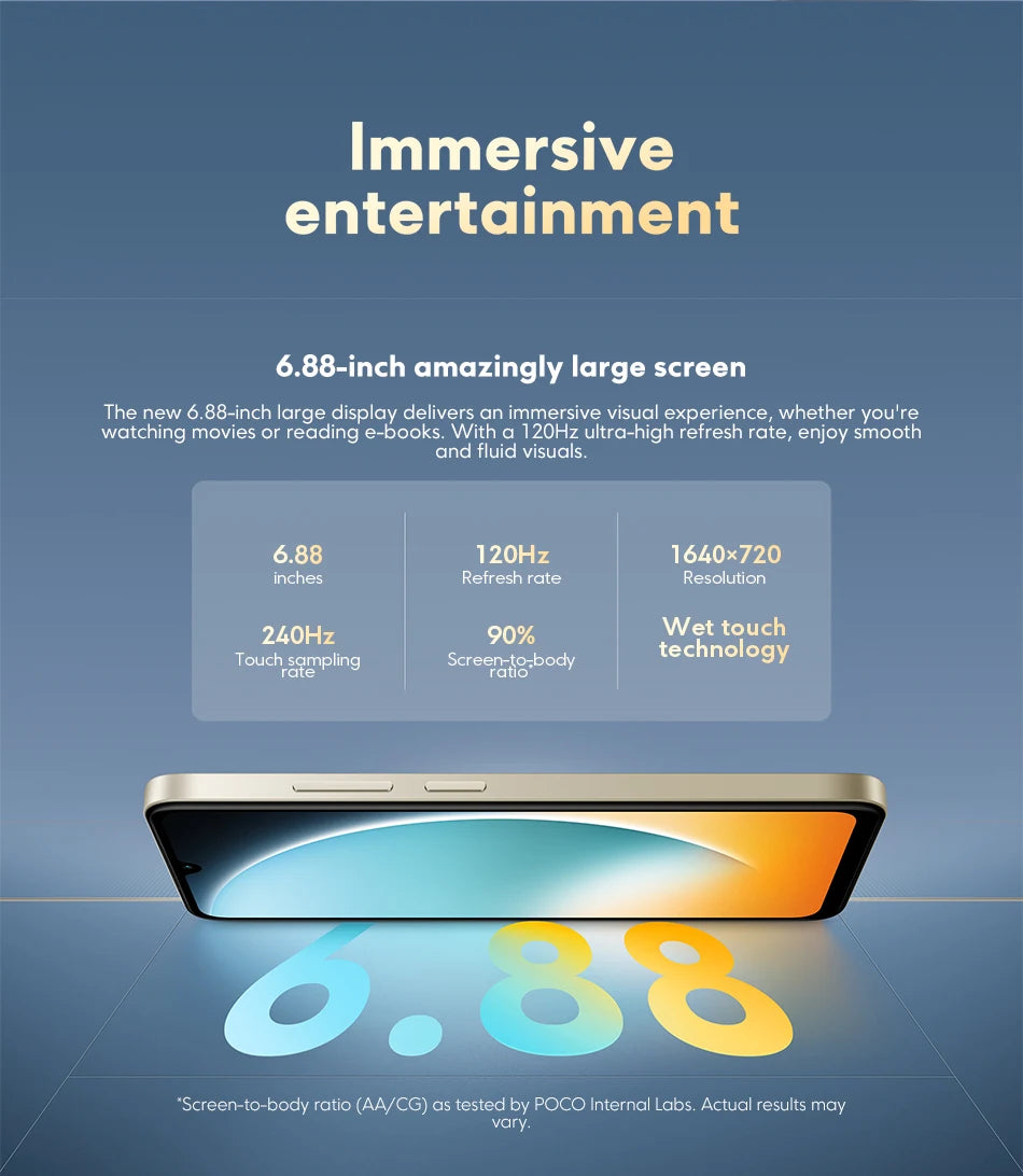 POCO C71 Global Version UNISOC T7250 processor 32MP AI dual camera Immersive 6.88” display 15W fast charging AI face unlock