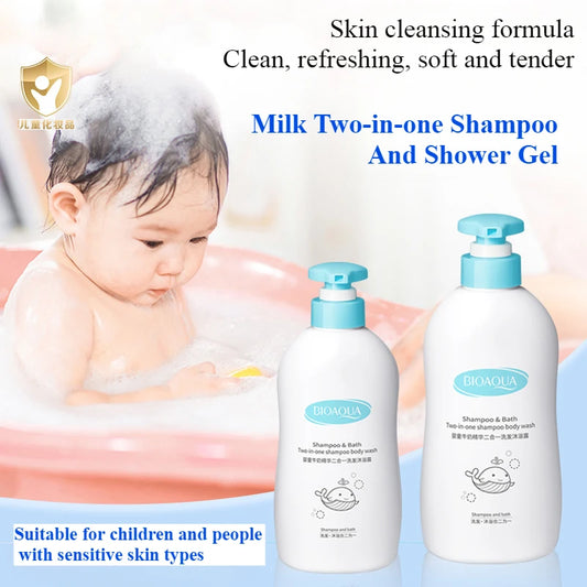 Baby Milk 2-in-1 Shampoo Children's Body Wash Gentle Skin Care Plant Extract Body Wash