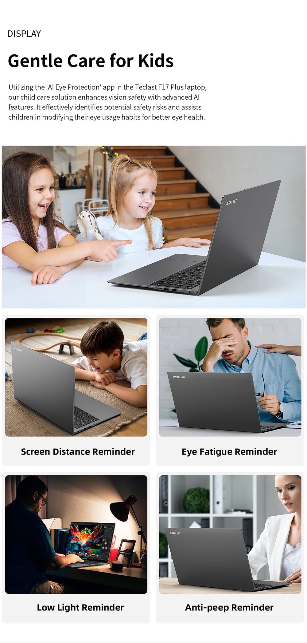 Teclast F17Plus 17.3 inch Laptop Intel N150 16GB RAM 512GB SSD Windows 11 Notebook 180° Flip Computer Backlit Keyboard mini-HDMI