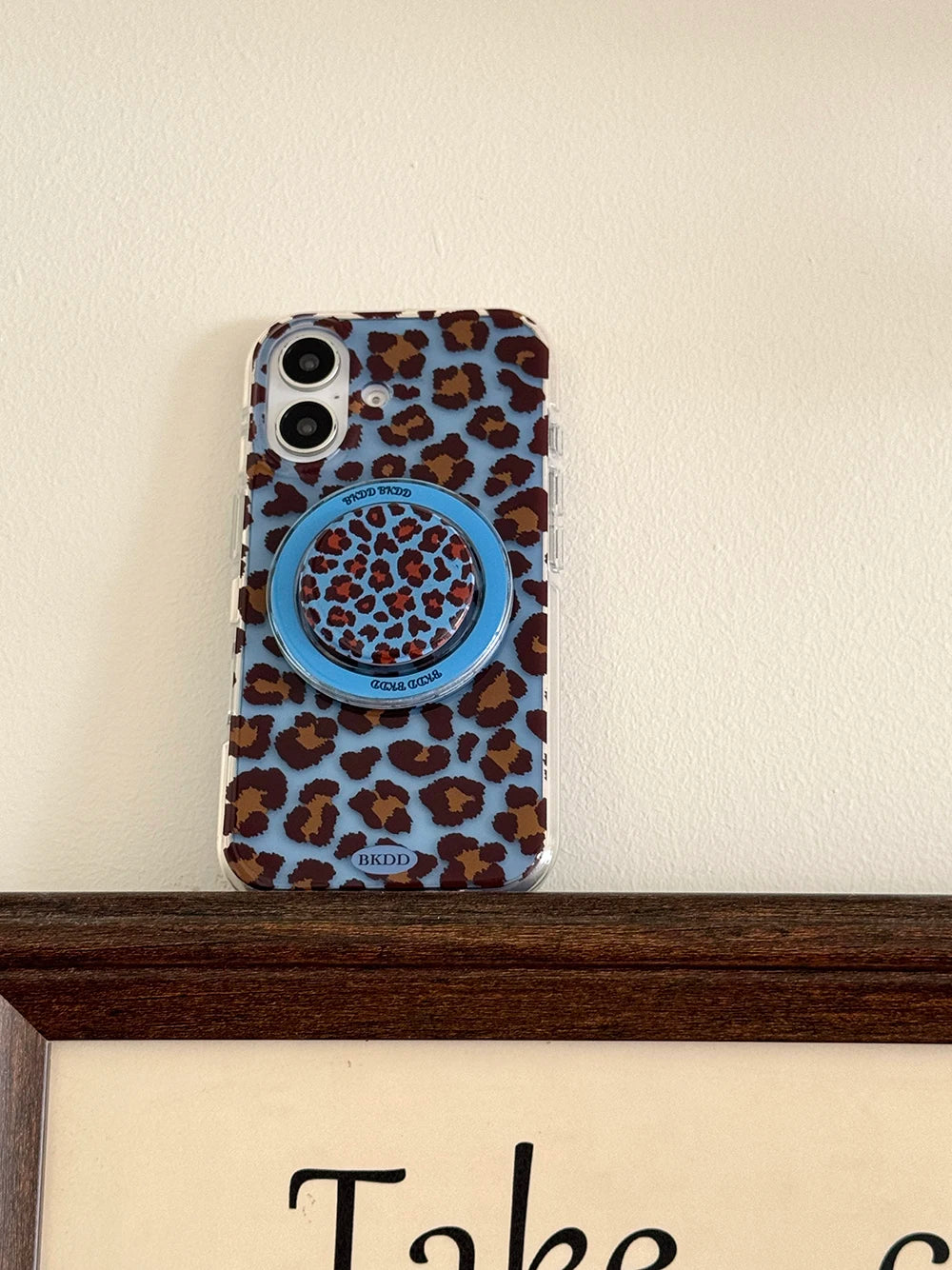 3D Luxury Leopard For Magsafe Grip Tok Phone Case for IPhone 17 16 15 13 Pro Max Wireless Charge Magnetic Stand Holder Cover