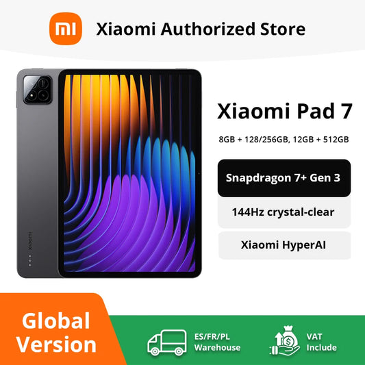 Global Version Xiaomi Pad 7 Snapdragon 7+ Gen 3 Octa-core CPU Tablet 8850mAh 13MP Camera 11.2" 3.2K Display 144Hz