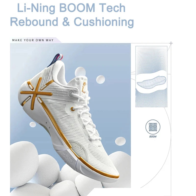 Li-Ning Men's WADE SHADOW 6V2 On Court Basketball Shoes BOOM Cushion Wearable Sport Shoes LiNing Stable Support Sneakers ABPV021