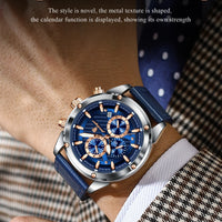 POEDAGAR Luxury Sports Man Wristwatch Military Quartz Men Watch Waterproof Luminous Chronograph Date Leather Men's Watches Reloj