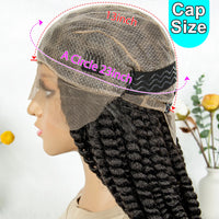 16" Full Lace Twisted Braided Wigs for Black Women Synthetic HD Lace Front Braids Wigs with Baby Hair Natural Lace Braiding Wigs