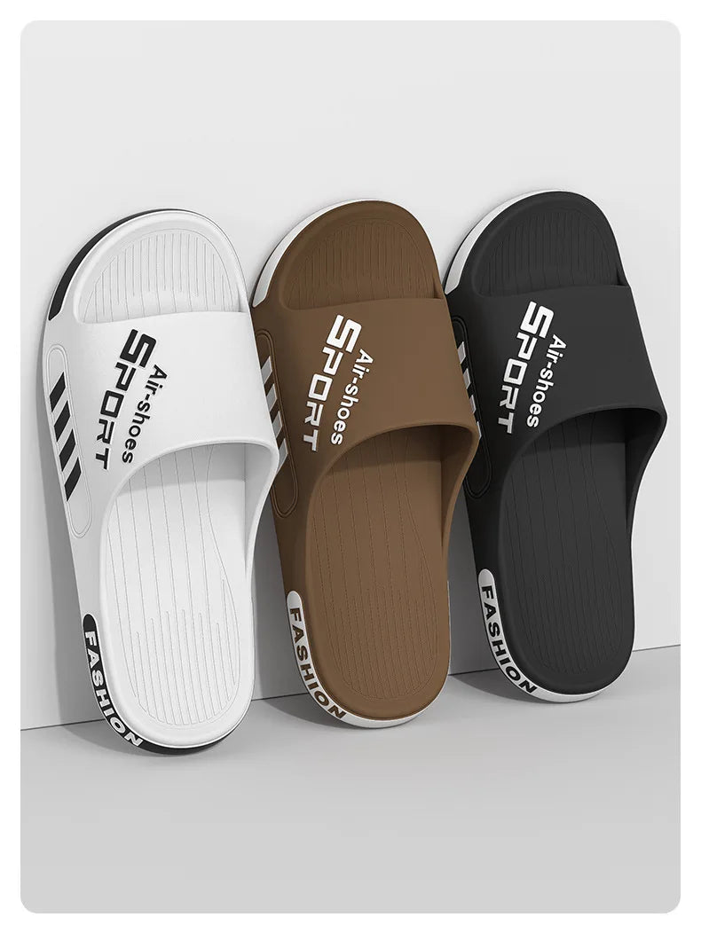 Fashion Men's Slippers Soft Sole Non-slip Men Flip Flops Comfortable Large Size Outdoor Beach Sandals Man Home Bathroom Slippers