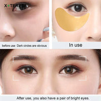 24K Gold Eye Patches Korean Collagen Firming Tender Eye Care Hydrogel Relax Seaweed Green Eyes Mask Moisturizing Hydrating