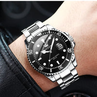 OLEVS 5885 Top Brand Classic Men's Quartz Watch Luminous Hands Calendar Display Stainless Steel Strap Waterproof Men's Watch