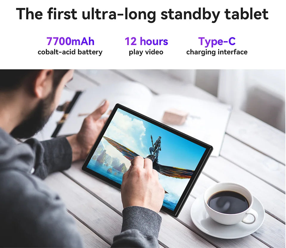 HEADWOLF WPad3 Android 12 Tablet 10.1 inch 6GB RAM DDR4X 128GB ROM UFS 2.1 MTK 8183 Octa-core Tablet PC Rear Camera16MP 7700 mAh