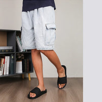 Mens Slides Fashion Summer Luxury Slippers Cushion Beach Solid Slides Indoor Bathroom Anti Slip House Male Sandals