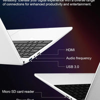 15.6 inch Laptop Computer Intel Celeron N4000 Notebook PC Fingerprint Unlock Windows 11 Pro 16GB RAM 1TB SSD 1920*1080P Laptops