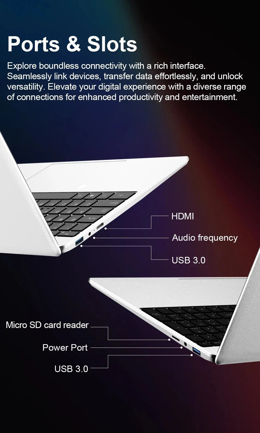 15.6 inch Laptop Computer Intel Celeron N4000 Notebook PC Fingerprint Unlock Windows 11 Pro 16GB RAM 1TB SSD 1920*1080P Laptops