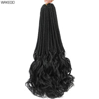 14 18 24 Inch French Curl Box Braids Crochet Hair Ombre Brown to Blonde Prelooped Synthetic French Curls Braiding Hair for Women
