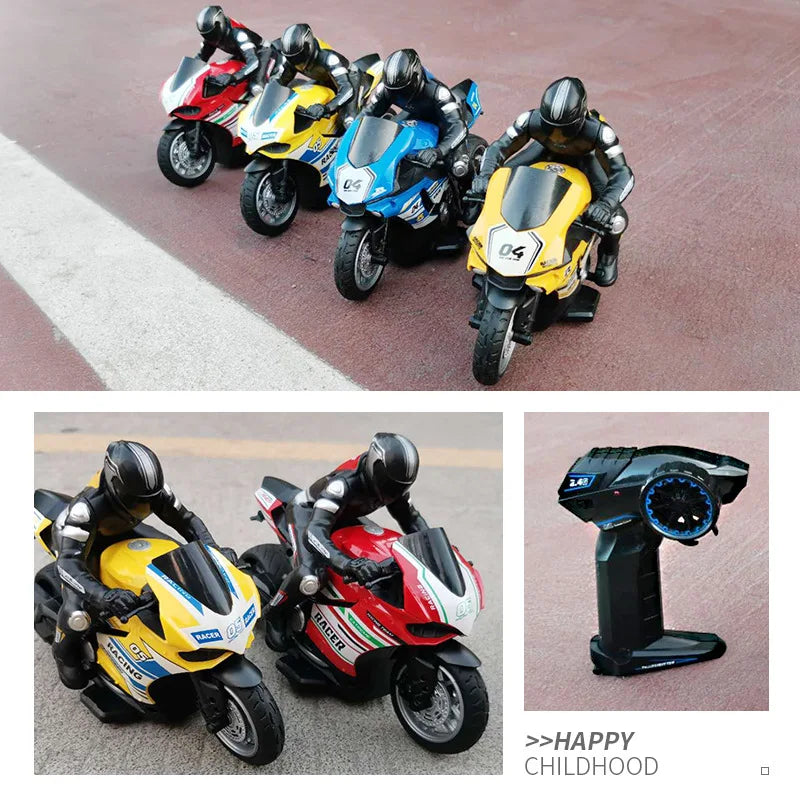 RC Motorcycles 1/6 Electric Motor RC Cars High Speed 4CH Remote Control Racing Motorcycle Drift Car Kids Xmas Festival Gift