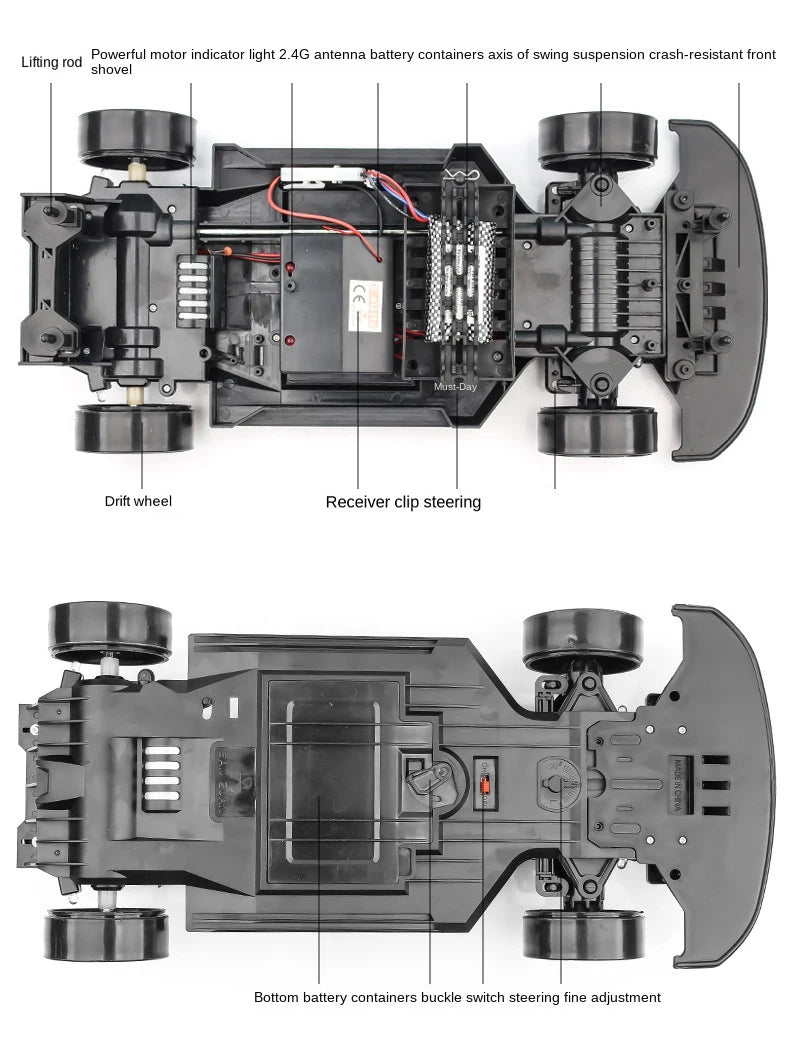 1:10 70km/H Remote Control Car 4wd High Speed Drift 2.4g Rc Car Shock Absorber Anti-Collision Rc Toys Christmas Gift