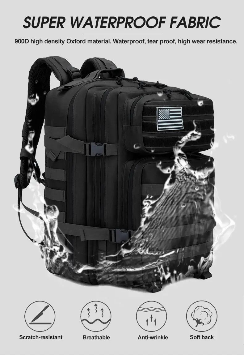 Outdoor Sports Multi-functional Bags50L  Tactical Backpack Men's Travel Large Capacity Rucksacks Men Waterproof