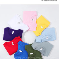 100% Cotton Solid Tshirts Men Woman Short Sleeve Fashion Brand Trend Casual Soft Clothing Tees Customized Products Summer Tops