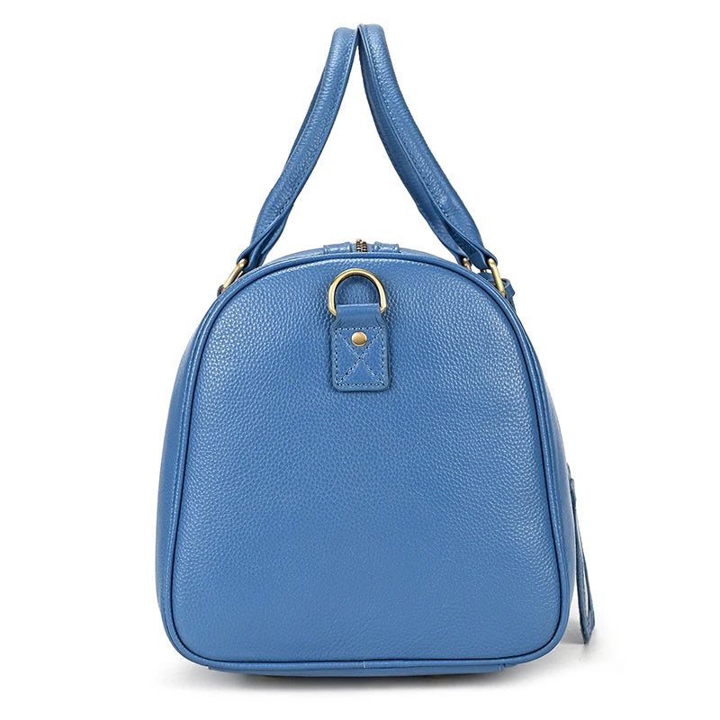 Natural Cowskin Travel Bags Waterproof Men's Leather Overnight Bag Handbag For Plane Luggage Men Male Weekend Bag Business 55cm