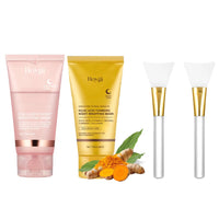 2pcs Collagen Overnight Facial Mask Deep Pore Cleansing Peel off Oil Control Turmeric Night Face Mask for Skin Care