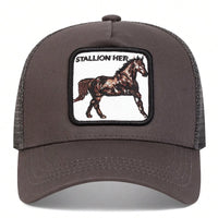 Unisex Horse Stallion Her Embroidery Embroidery Baseball Net Caps Spring and Summer Outdoor Adjustable Casual Hats Sunscreen Hat