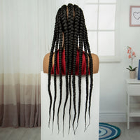32INCH Cornrow Braided Wigs Synthetic Full Lace Braids Wig with Baby Hair Lace Frontal Knotless Braided Lace Wig for Black Women