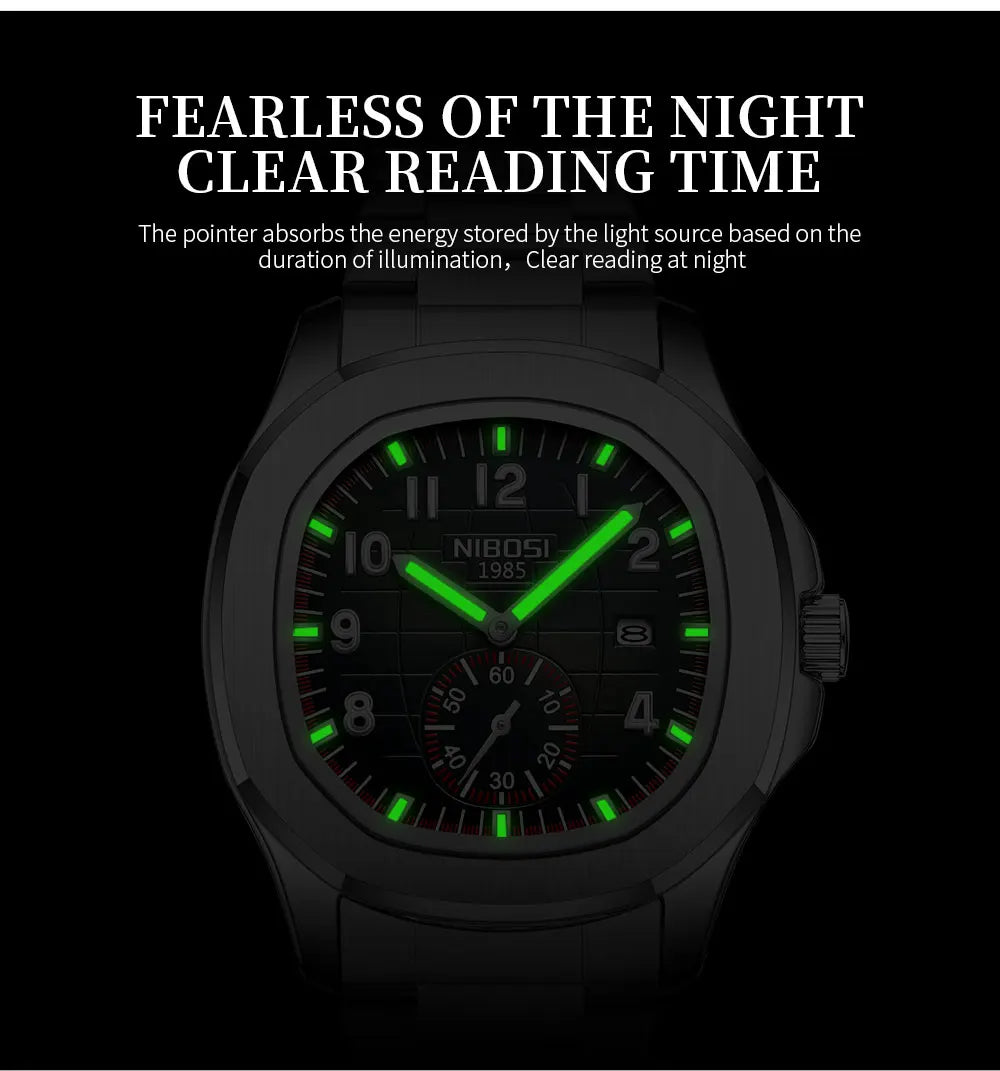 NIBOSI Brand Luxury Mens Watch Waterproof Luminous Digital Design Quartz Watch Casual Belt Date Watches For Men reloj hombre