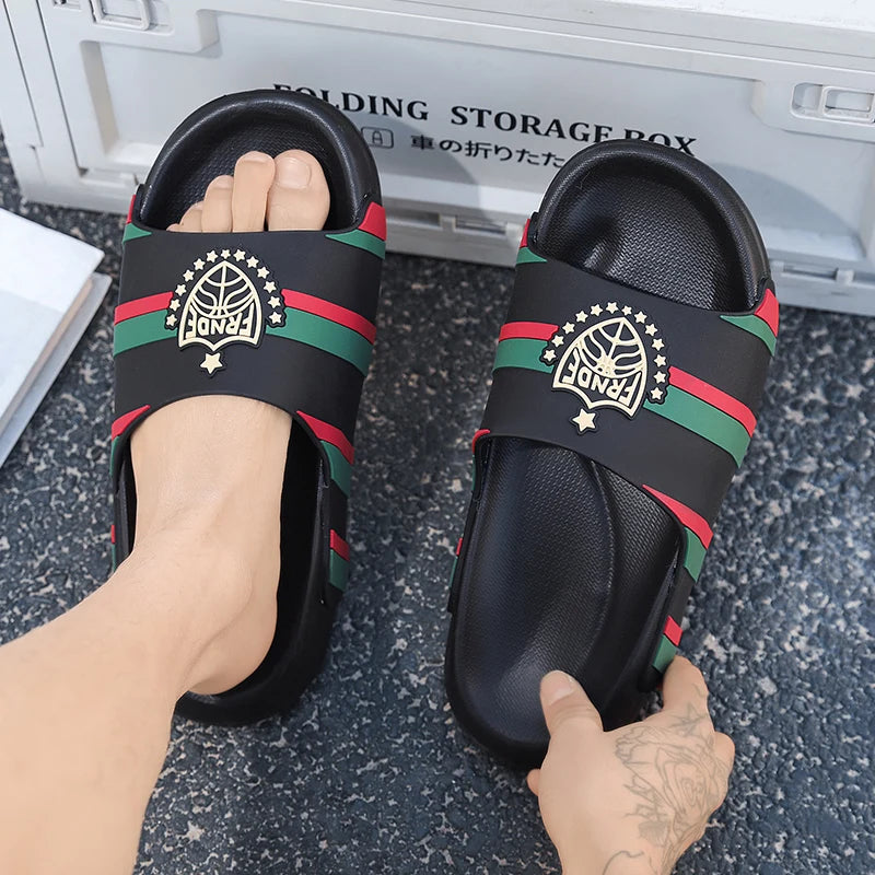 YRZL Men's Slippers Lightweight Non Slip EVA Slides Big Size Summer Beach Shoes Comfortable Fashion Thick Sole Sandals for Men