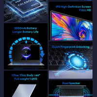 BYONE 15.6 Inch Celeron N5095 Laptop 8GB DDR4 RAM 256GB 512GB SSD Windows 11 IPS Business Ultrathin Portable Notebook Computer