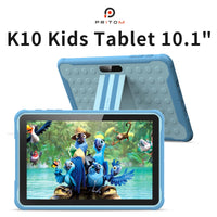 Pritom 10 Inch Kids Tablet Android 13 Go WIFI Quad Core Processor 2GB RAM 64GB ROM YouTube with Case