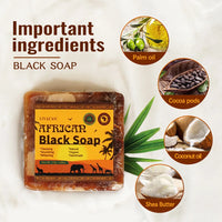 African Black Soap Raw Black Body Cleaning Bath Soap Essential Oil Handmade Soap