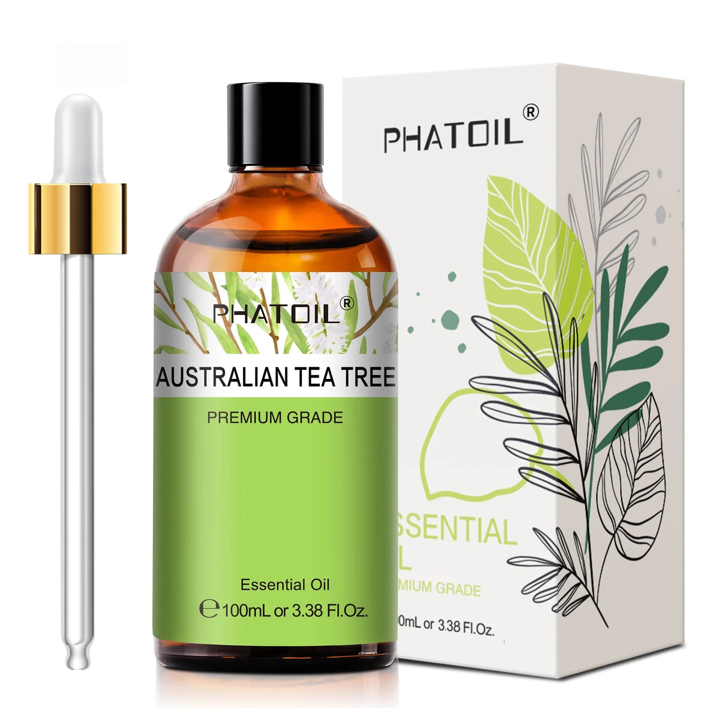 PHATOIL 100ml Natural Essential Oil For Skin Aromatherapy Lemongrass Eucalyptus Lavender  Peppermint Fragrance Essential Oils