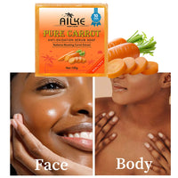 AILKE Pure Carrot Anti-Oxidation Serum Soap, Whitening, Clean Stains, Skin Brightening Soap Bar, With Vitamin C, For Body, Face