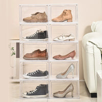 Transparent shoe box, hard box, magnetic storage, acrylic doll bag, hand-held storage box rack, front side opening shoe cabinet