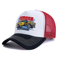 Hot Sale Unisex Summer Fishing Cap Breathable Mesh Trucker Hat Men Women Big Truck Embroidered Pattern Snapback Outdoor Hat