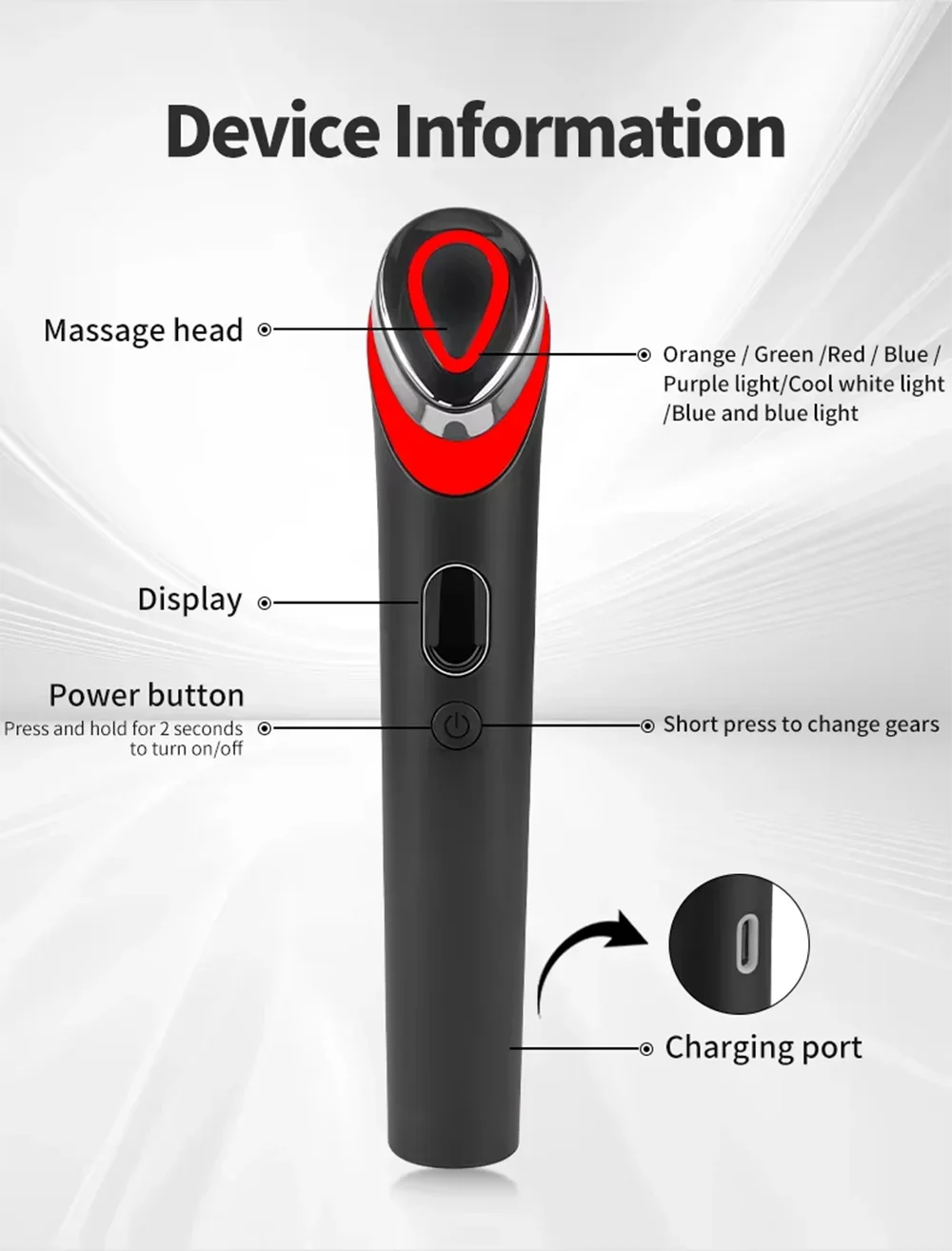7 Colors EMS Microcurrent Facial Massager Age-R Booster Pro Anti Wrinkle Lift Device Home Use Beauty Tool for Skin Care & Rejuve