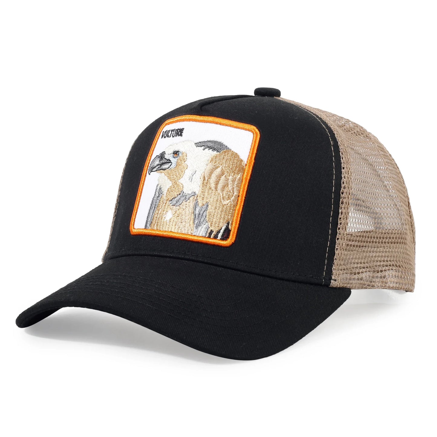 Men's Cartoon Animal Embroidered Baseball Caps Male Snapback Mesh Hats Hip Hop Caps for Men Female Outdoor Mesh Sun Hat