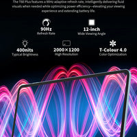 Teclast T60 Plus Tablet 12" 90Hz 2K Display Android 14 MTK G88 Octa-Core Max 16GB RAM 128GB ROM Widevine L1 4G LTE GPS 8000mAh