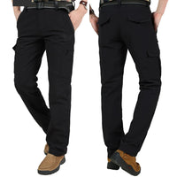 2024 Outdoor Work Tactical Pants Men Winter Casual Cargo Trousers Waterproof Fleece-lined Pant Elastic Hiking Traveling Workwear