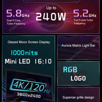 2024 MSI Raider GE68 HX Gaming Laptop 16 Inch 4K UHD 120Hz Mini LED Screen Notebook i9-14900HX 32GB 2TB RTX4080 Netbook Computer