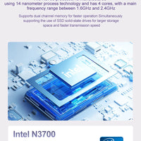 15.6" Ultra Slim Laptop 16GB RAM 2TB SSD Intel N3700 Notebook Gamer  1920*1080  Display Office Study Computer PC Windows 11 Pro