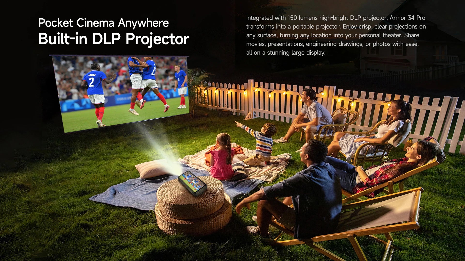 【World Premiere】Ulefone Armor 34 Pro 5G AI Rugged Phone 25500mAh Up to 32GB+512GB Built-in Projector 120Hz 6.95" NFC Smartphone